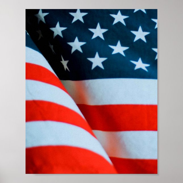 USA American Flag Red White and Blue Poster (Front)