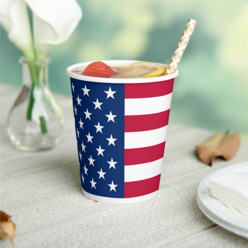 USA American Flag Red White Blue Patriotic  Paper Cups