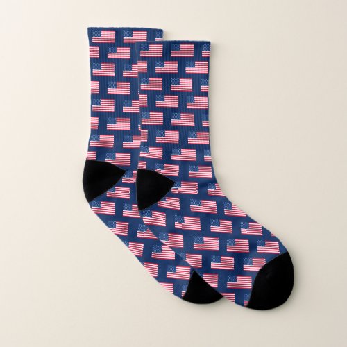 USA American Flag Red White Blue Patriotic Unisex Socks