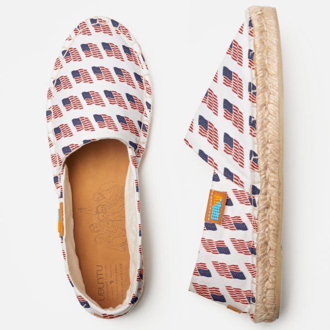 USA American Flag Red White Blue Stars Stripes Espadrilles (Side)