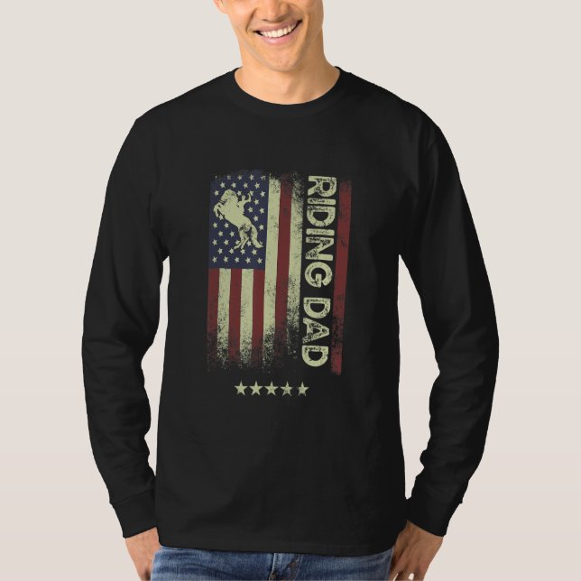 USA American Flag  Riding Dad 1 T-Shirt (Front)