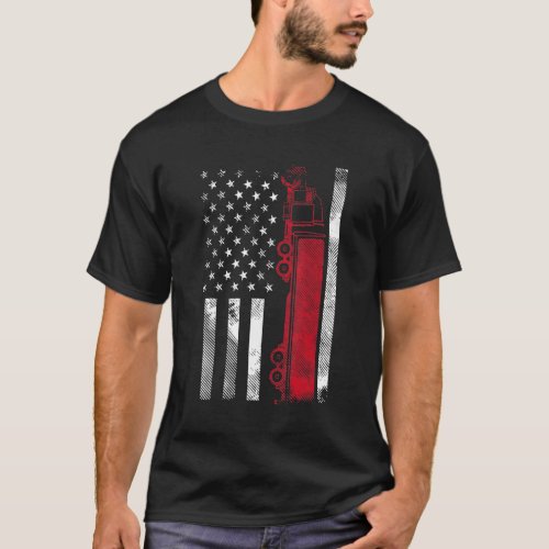 USA American Flag Semi Truck Driver 18 Wheeler Tru T_Shirt