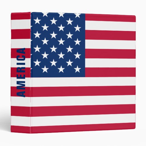 USA American Flag Stars and Stripes 3 Ring Binder