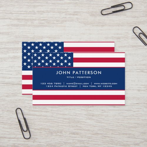 USA American Flag Stars and Stripes Business Card