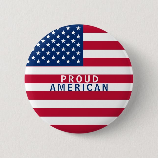 USA American Flag Stars and Stripes Button (Front)