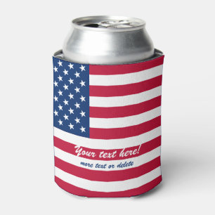USA American Flag Stars and Stripes Can Cooler