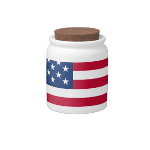 USA American Flag Stars and Stripes Candy Jar