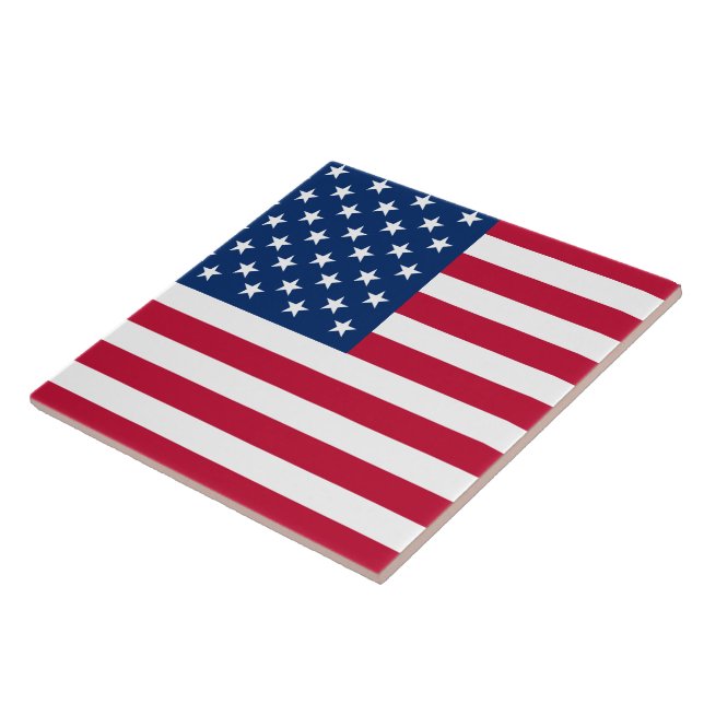 USA American Flag Stars and Stripes Ceramic Tile (Side)