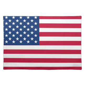 USA American Flag Stars and Stripes Cloth Placemat