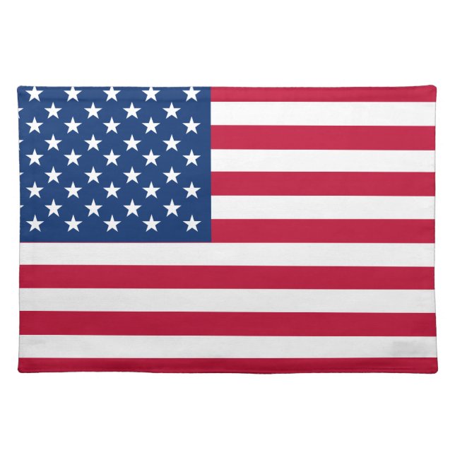 USA American Flag Stars and Stripes Cloth Placemat (Front)