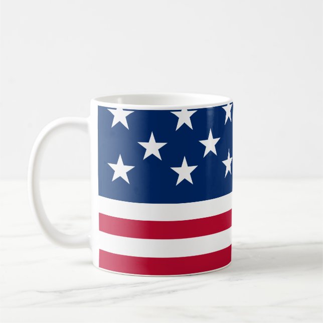 USA American Flag Stars and Stripes Coffee Mug (Left)
