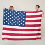 USA American Flag Stars and Stripes Fleece Blanket