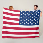 USA American Flag Stars and Stripes Fleece Blanket
