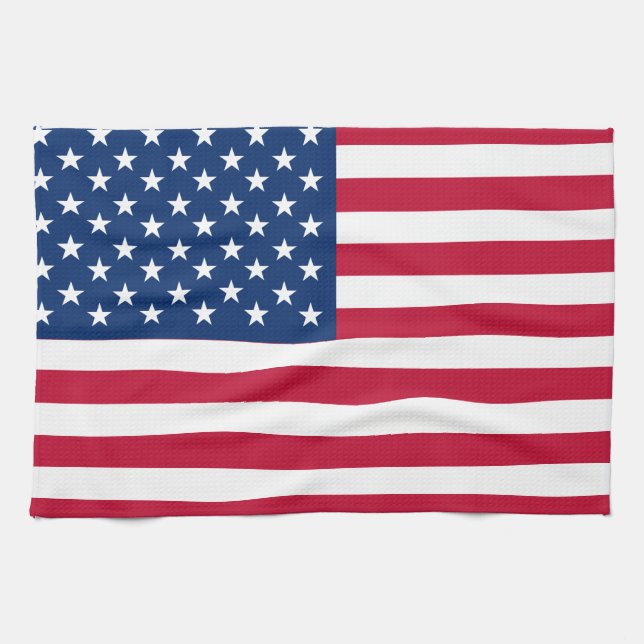 USA American Flag Stars and Stripes Kitchen Towel (Horizontal)