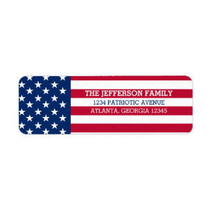 USA American Flag Stars and Stripes Label