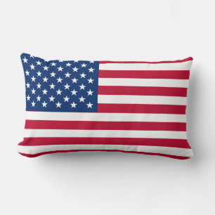 USA American Flag Stars and Stripes Lumbar Pillow