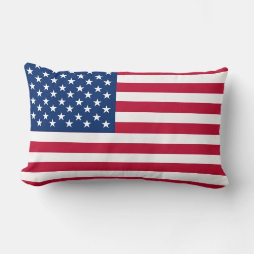 USA American Flag Stars and Stripes Lumbar Pillow