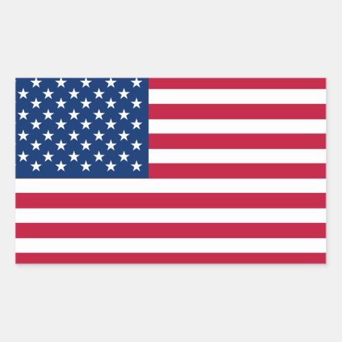 USA American Flag Stars and Stripes Rectangular Sticker