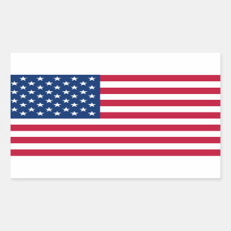 USA American Flag Stars and Stripes Rectangular Sticker