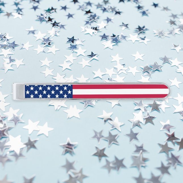 USA American Flag Stars and Stripes Tie Bar Clip (USA American Flag Stars and Stripes Tie Bar Clip)