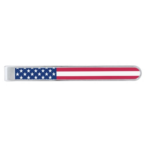 USA American Flag Stars and Stripes Tie Bar Clip