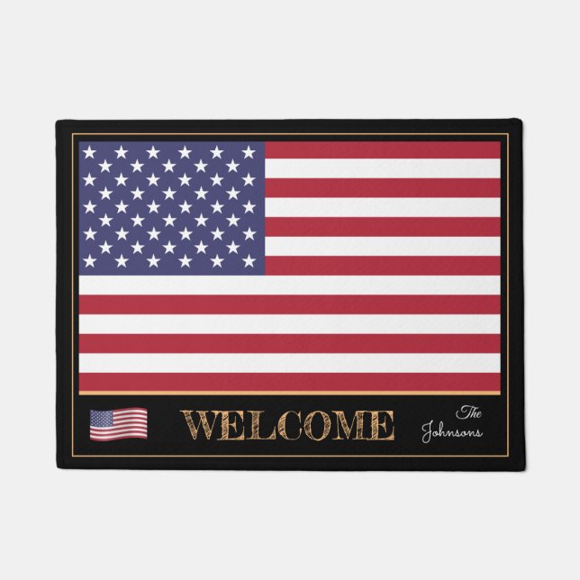 USA & American Flag - States mats /sports Welcome (Front)