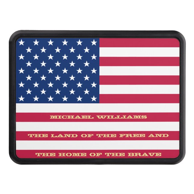 USA American Flag SUV RV Pickup Truck Car Trailer Hitch Cover (Front)