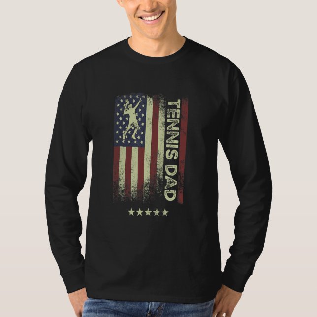 USA American Flag  Tennis Dad 1 T-Shirt (Front)