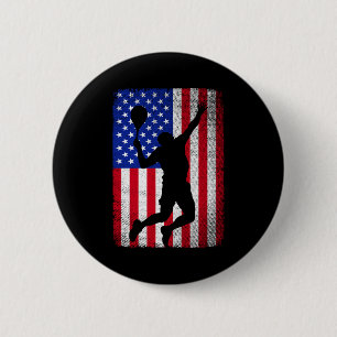 Usa american flag tennis for men women button