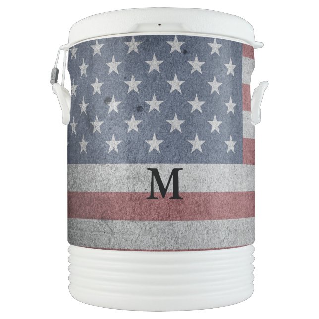  USA American Flag Vintage Beverage Cooler (Back)