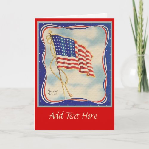 USA AMERICAN FLAG VINTAGE CARD