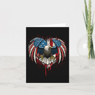 Usa American Flag Vintage Eagle 4th Of July Indepe Card