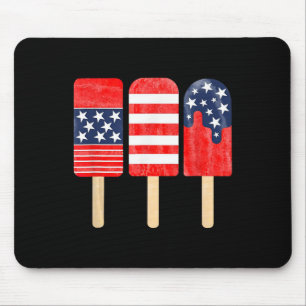 Usa American Flag Vintage Electric Rock Guitar 4th Mouse Pad
