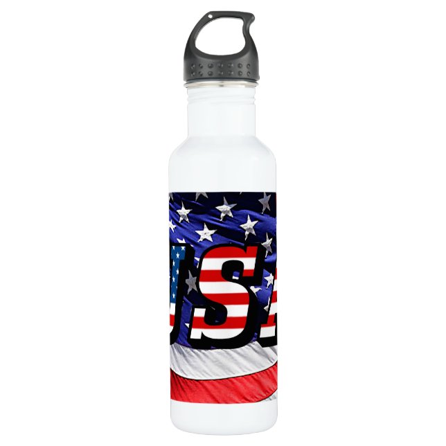 USA - American Flag Water Bottle (Front)