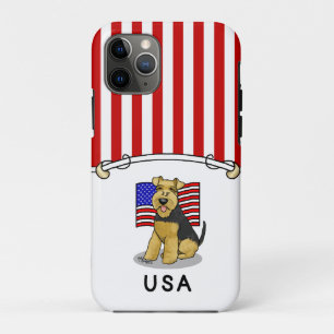 USA American Flag Welsh Terrier Dog - Cute iPhone 11 Pro Case