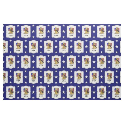 USA American Flag Welsh Terrier Dog - Cute Fabric