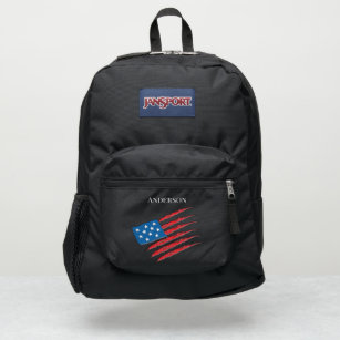 USA American Flag with Name JanSport Backpack