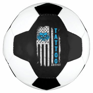 USA American Flag with Tattoo Artist Soccer Ball USA American Flag with Tattoo Artist Soccer Ball
