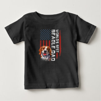 usa american flag worlds best beagle dad baby T-Shirt