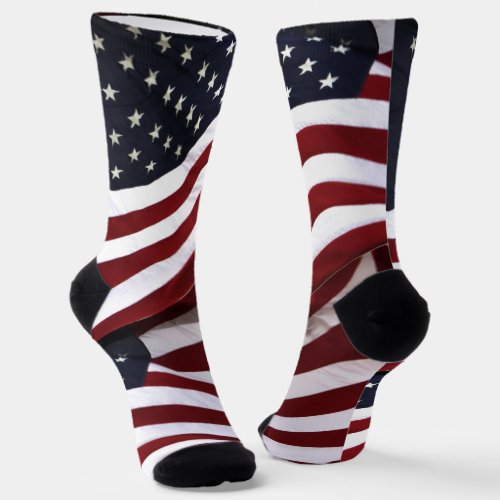 USA American Flags Patriotic Socks