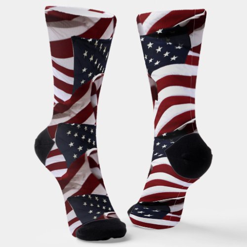 USA American Flags Patriotic Socks