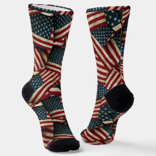 USA American Flags Patriotic Socks