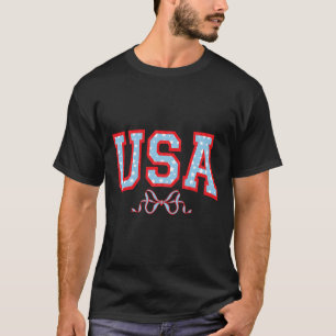 Usa American Girl Patriotic July 4th Women Boys  T-Shirt