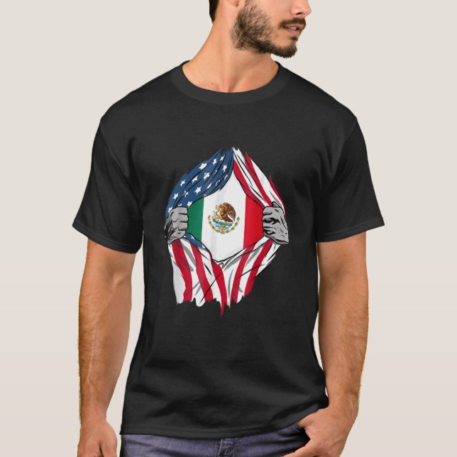 USA American Grown Mexican Roots T-Shirt (Front)