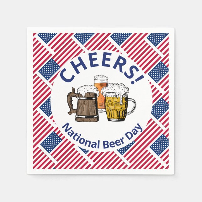 USA American National Beer Day Paper Napkins (Front)