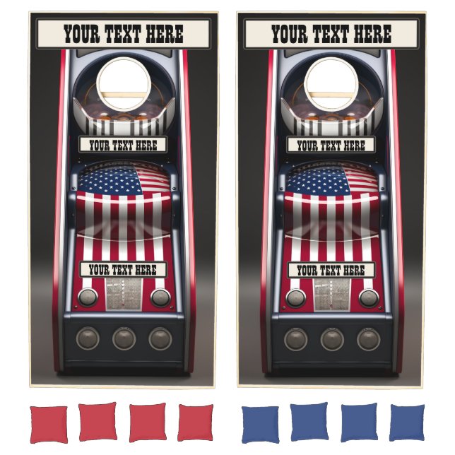 USA American Patriotic Arcade Theme Cornhole Set (Set)