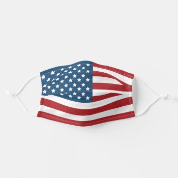 Usa American Patriotic Flag Adult Cloth Face Mask by AnyTownArt at Zazzle