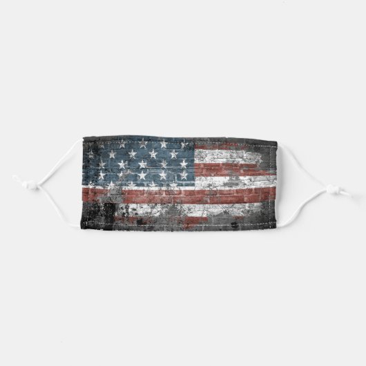 USA American Patriotic Flag Grunge Adult Cloth Face Mask (Front, Folded)