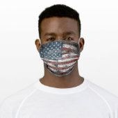 USA American Patriotic Flag Grunge Adult Cloth Face Mask (Worn)