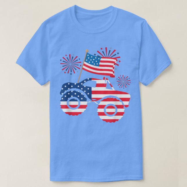 USA American Patriotic Monster Truck 4th Of July K T-Shirt (Design Front)
